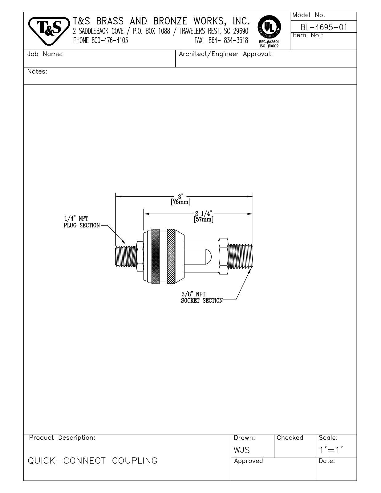 T&S Brass Manuals B-4695-01 User Manual