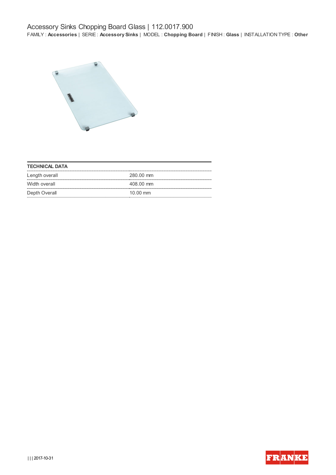 Franke CB900 Datasheet