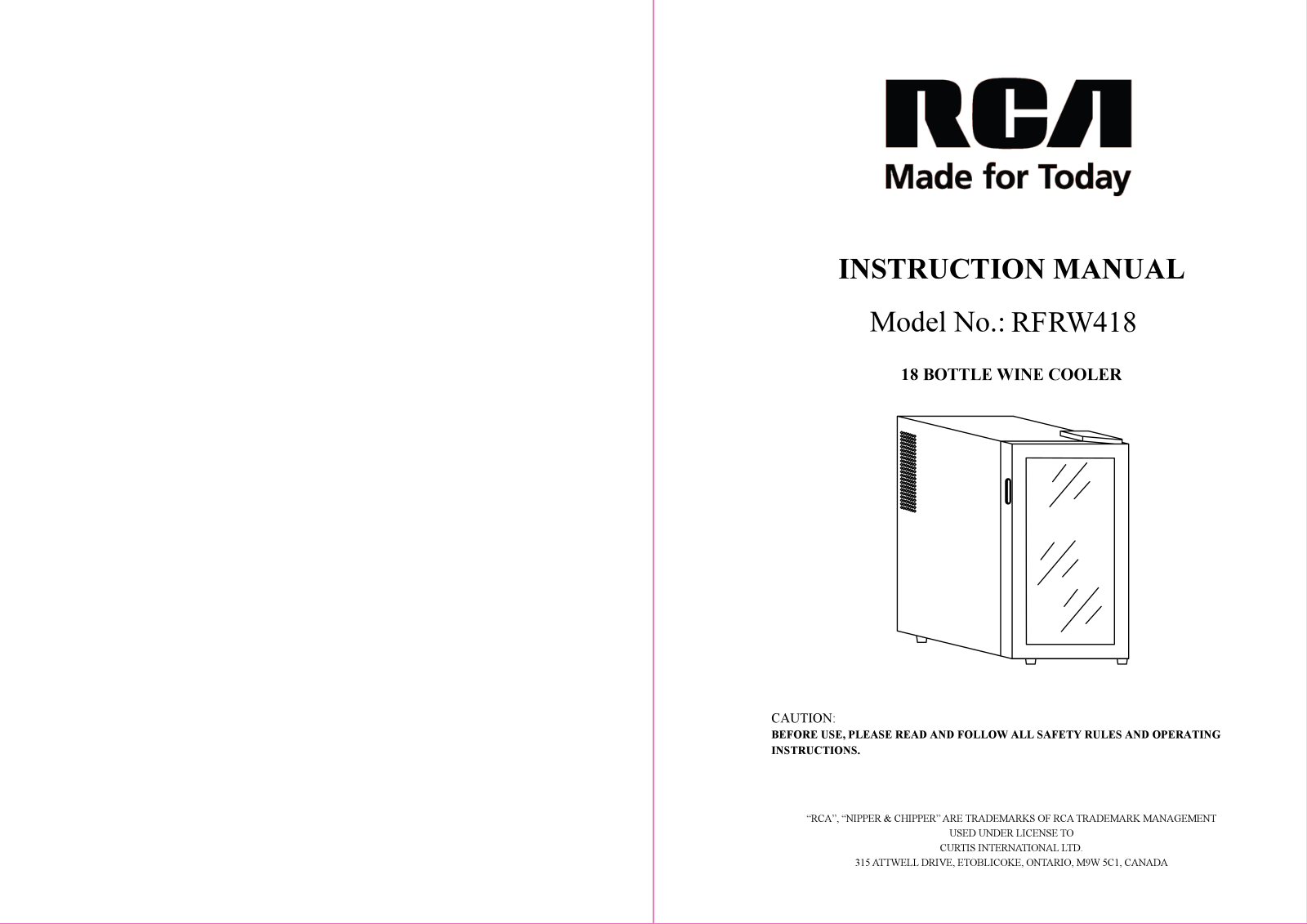 RCA RFRW418 User Manual