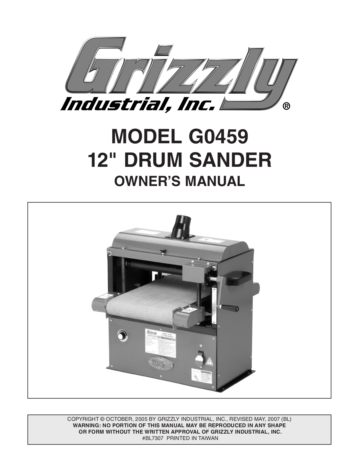 Grizzly G0459 User Manual