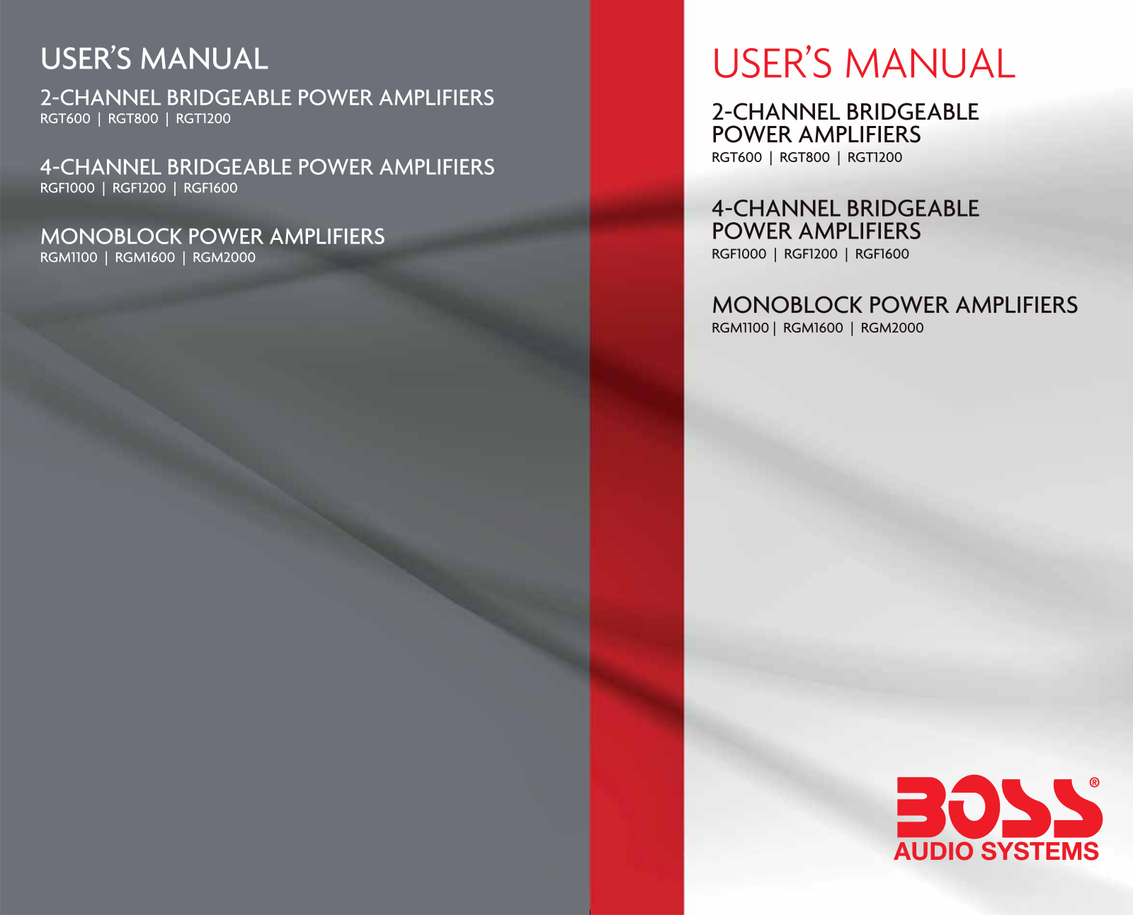 Boss RGT600 User Manual