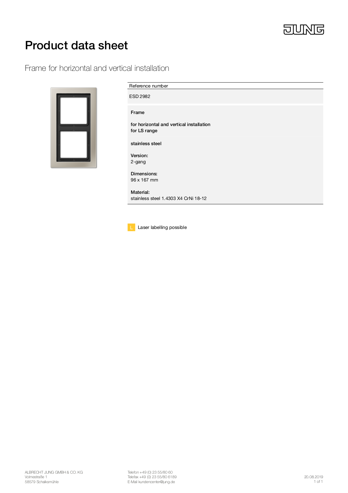 Jung ESD 2982 User Manual