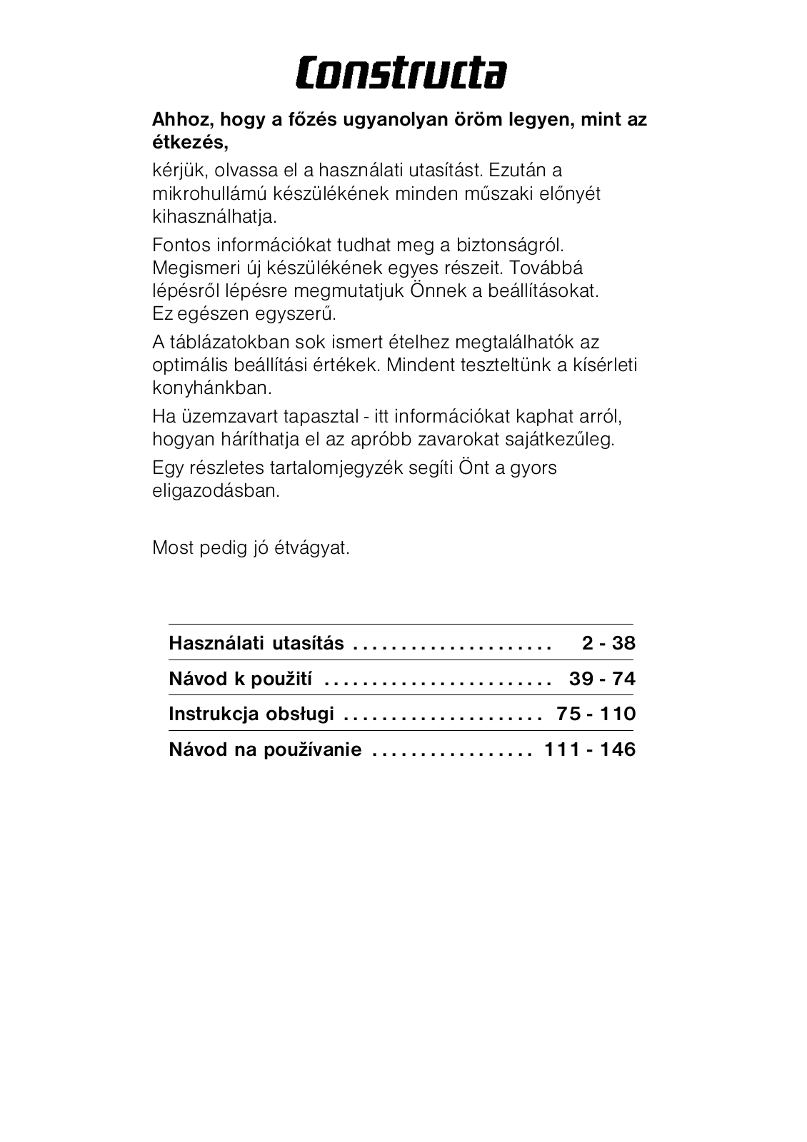 Constructa CN151150, CN161150, CN161120 User Manual