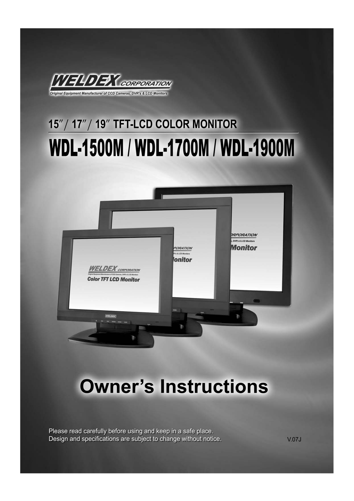 Weldex WDL-1900M-HD, WDL-1900M, WDL-1700M, WDL-1500M, WDL-1500M-HD User Manual