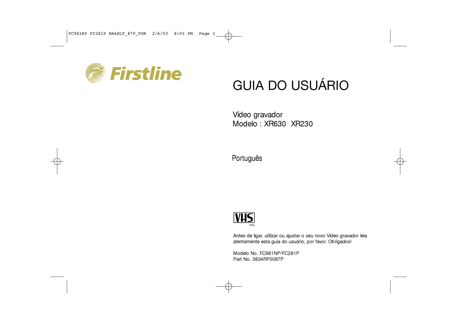 Firstline XR630, XR230 User Manual