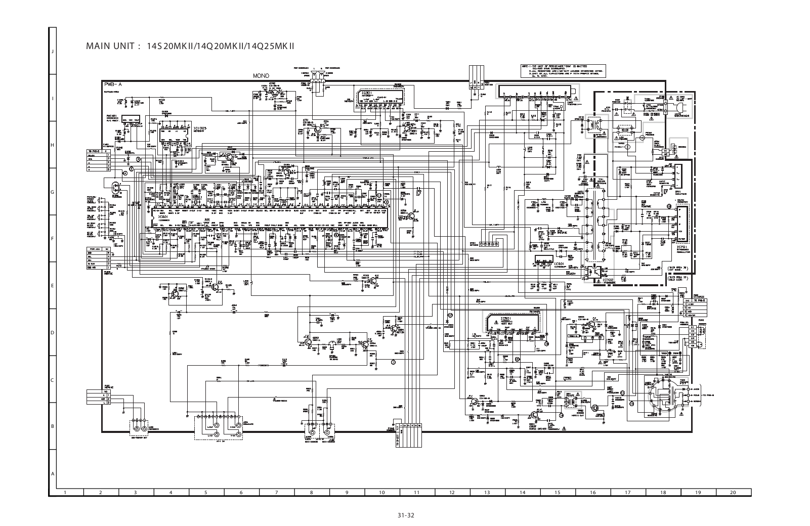 Sharp 14S20MKII, 14Q20MKII, 14Q25MKII Schematic