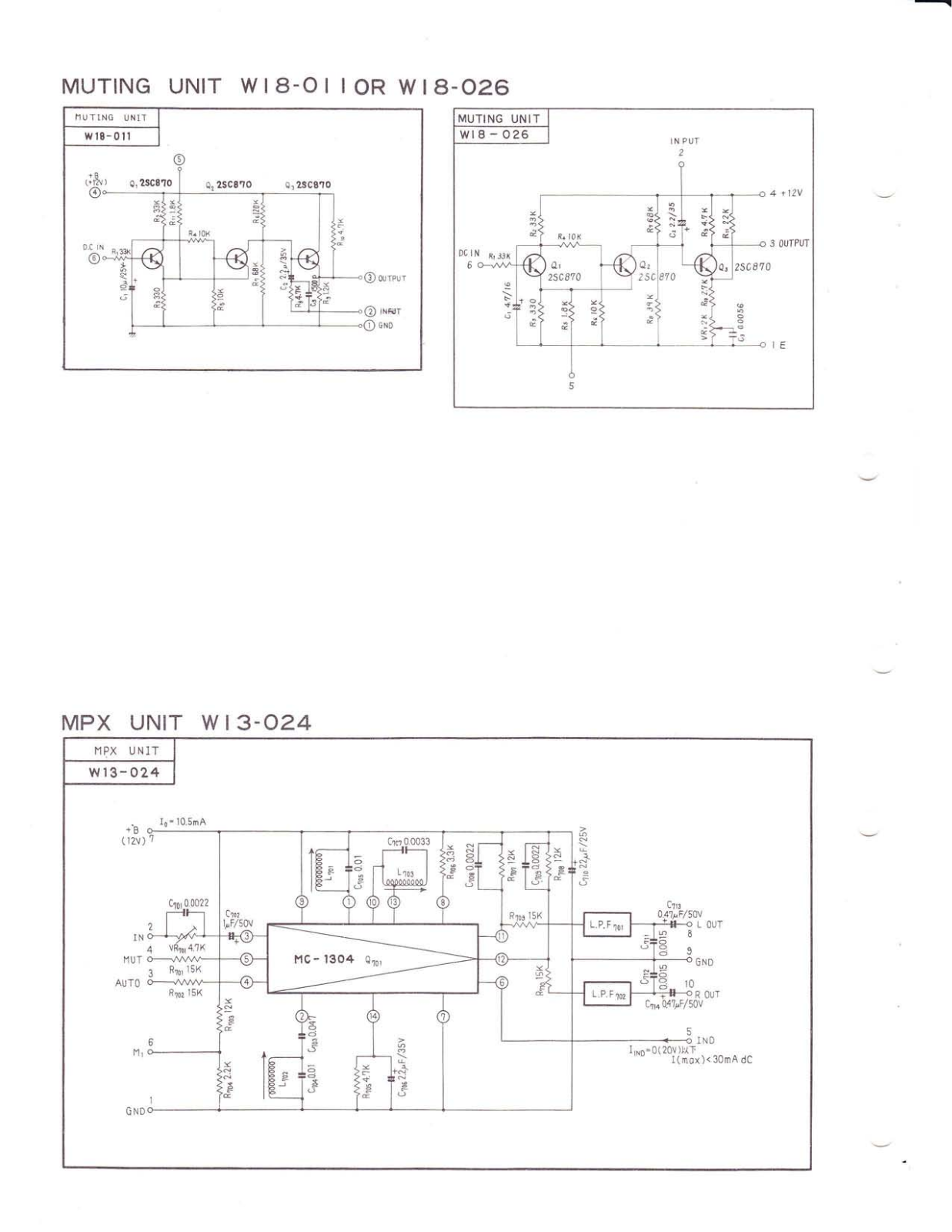 Pioneer W18-011, W18-026, W13-024 Schematic