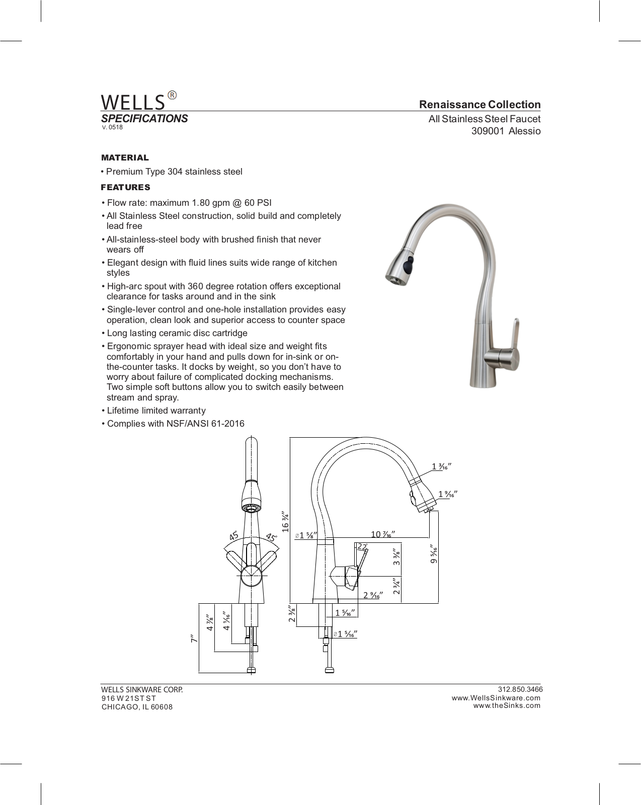 Wells Sinkware WLSW1219 Specifications - ManualMachine.com