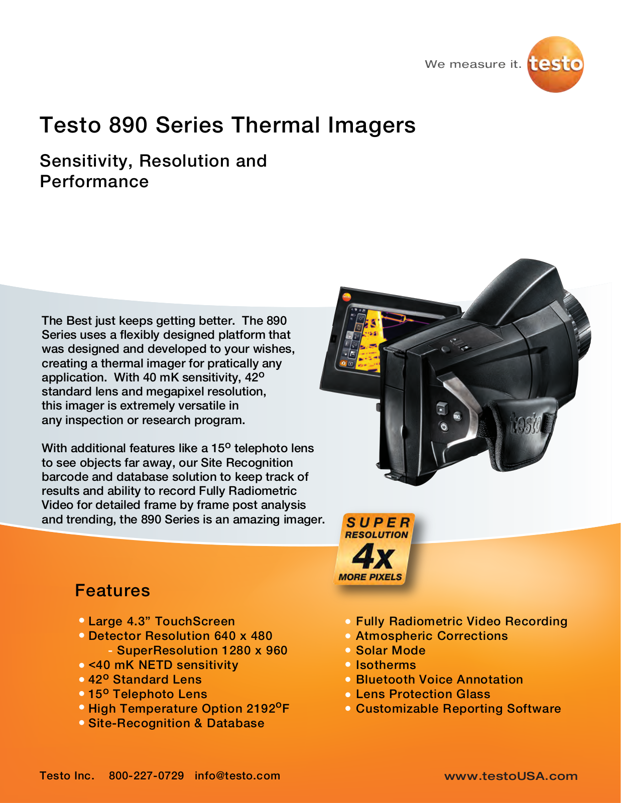 Testo 890 Specifications