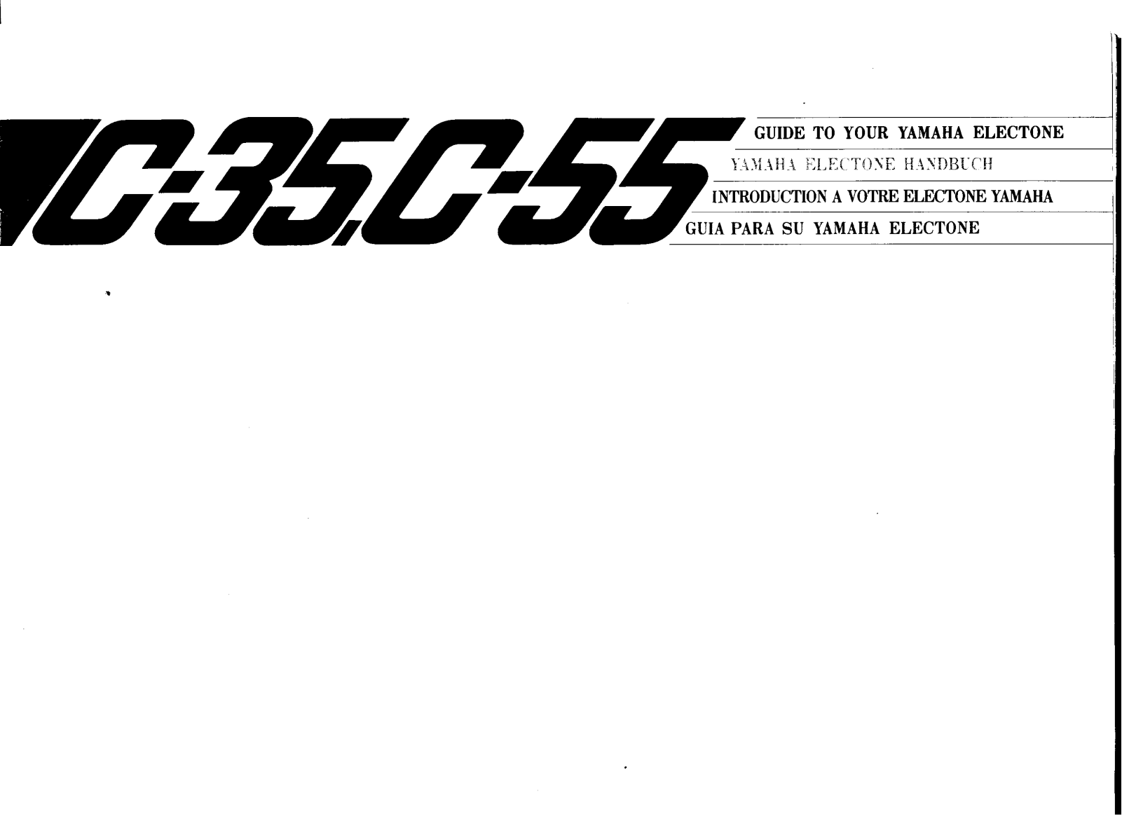 Yamaha C55, C55E User Manual