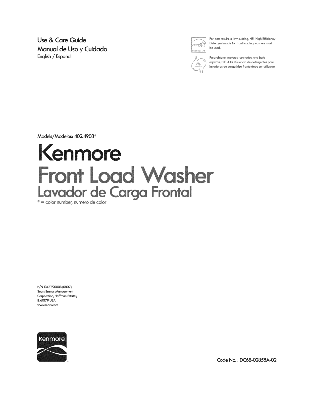 Kenmore 41740412703, 40249032012, 40249032011, 40249032010 Owner’s Manual