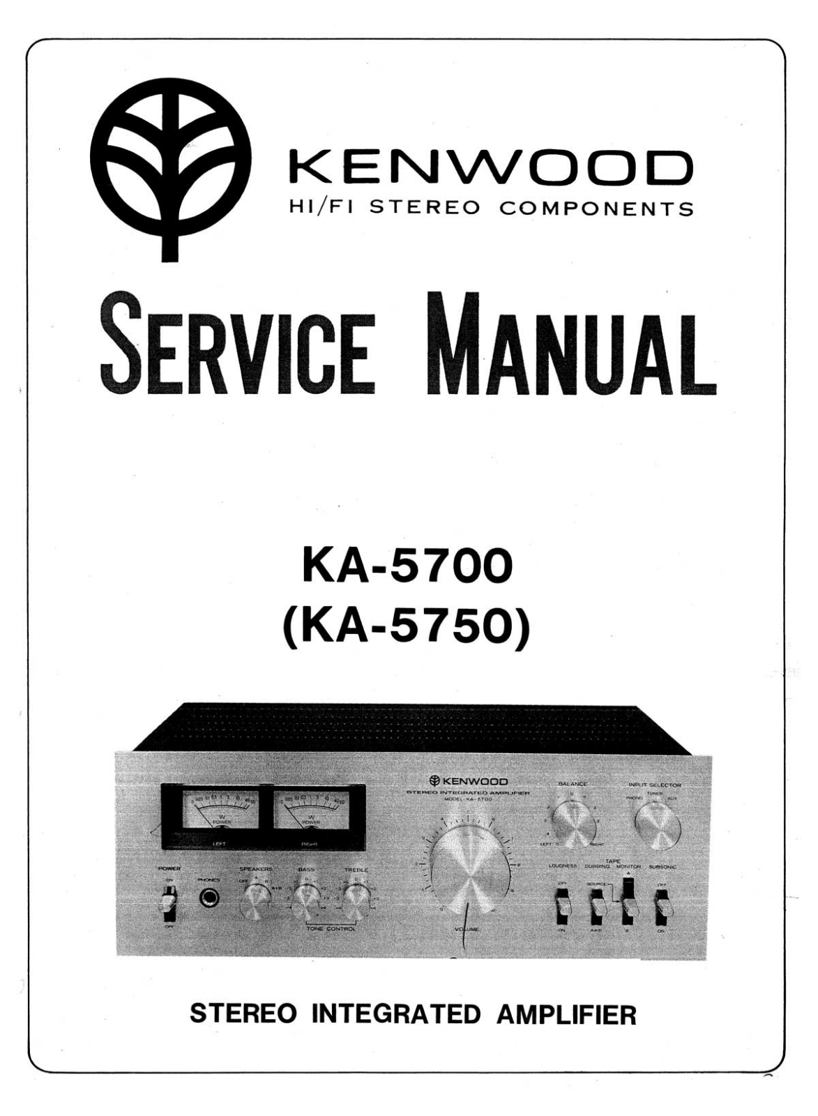 Kenwood KA-5700, KA-5750 Service manual