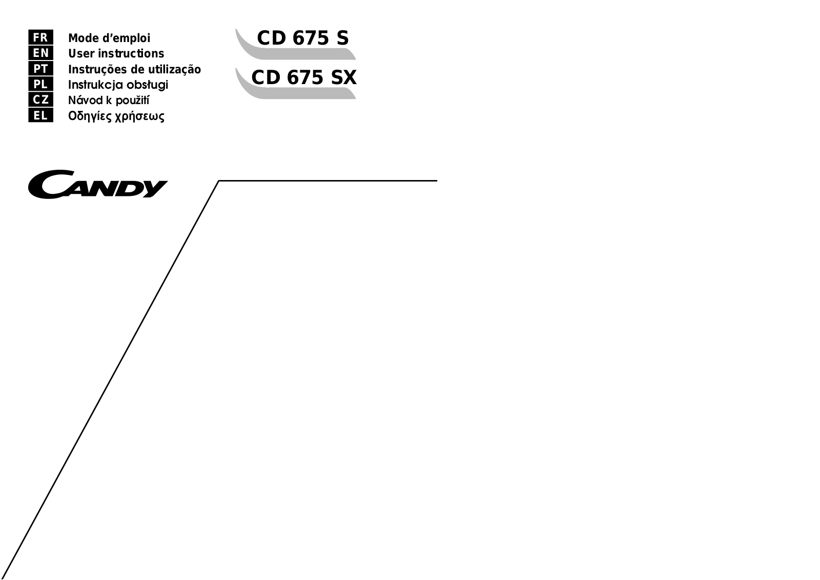 Candy CD 675 SX User Manual