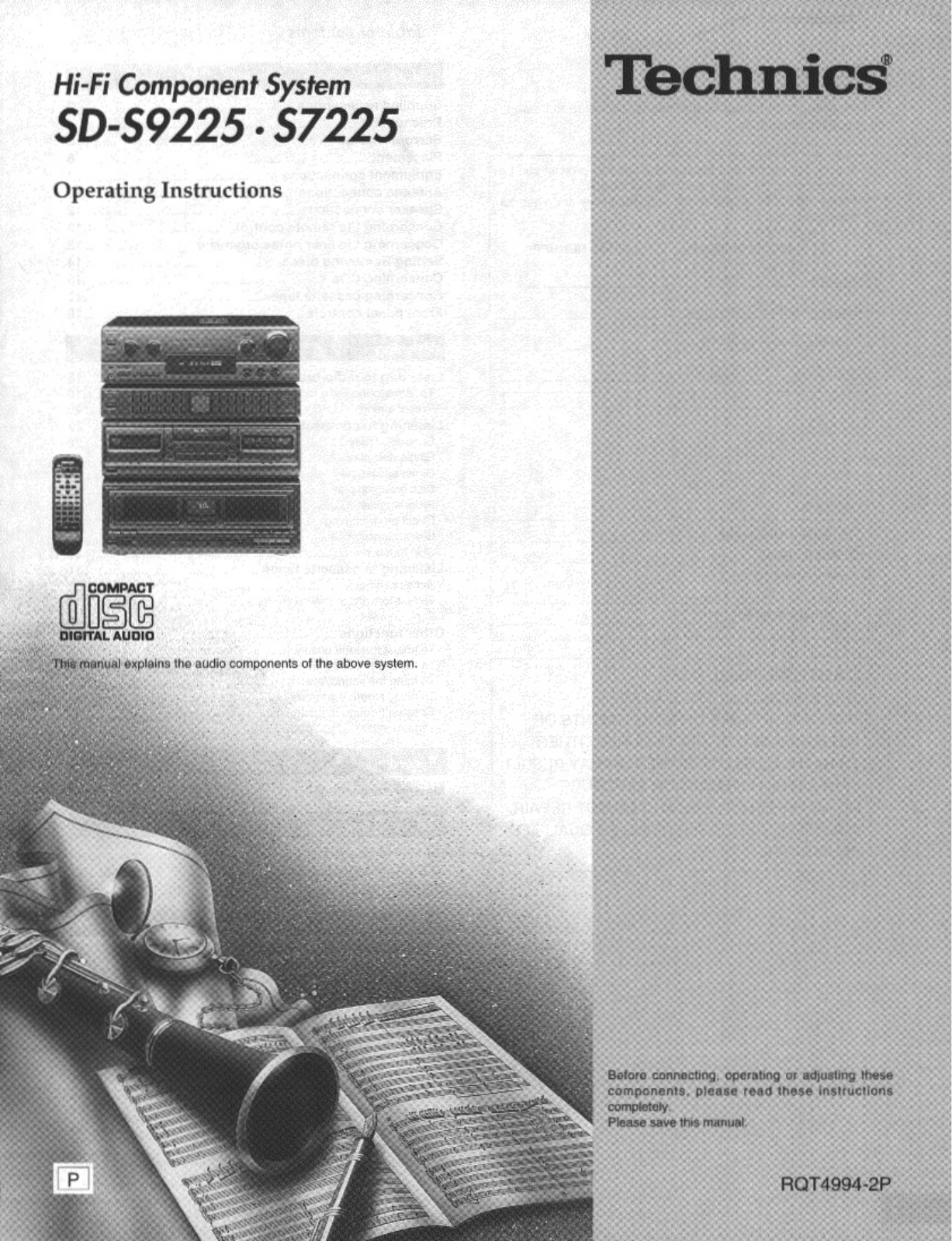 Panasonic SD-S9225, DS9225 User Manual