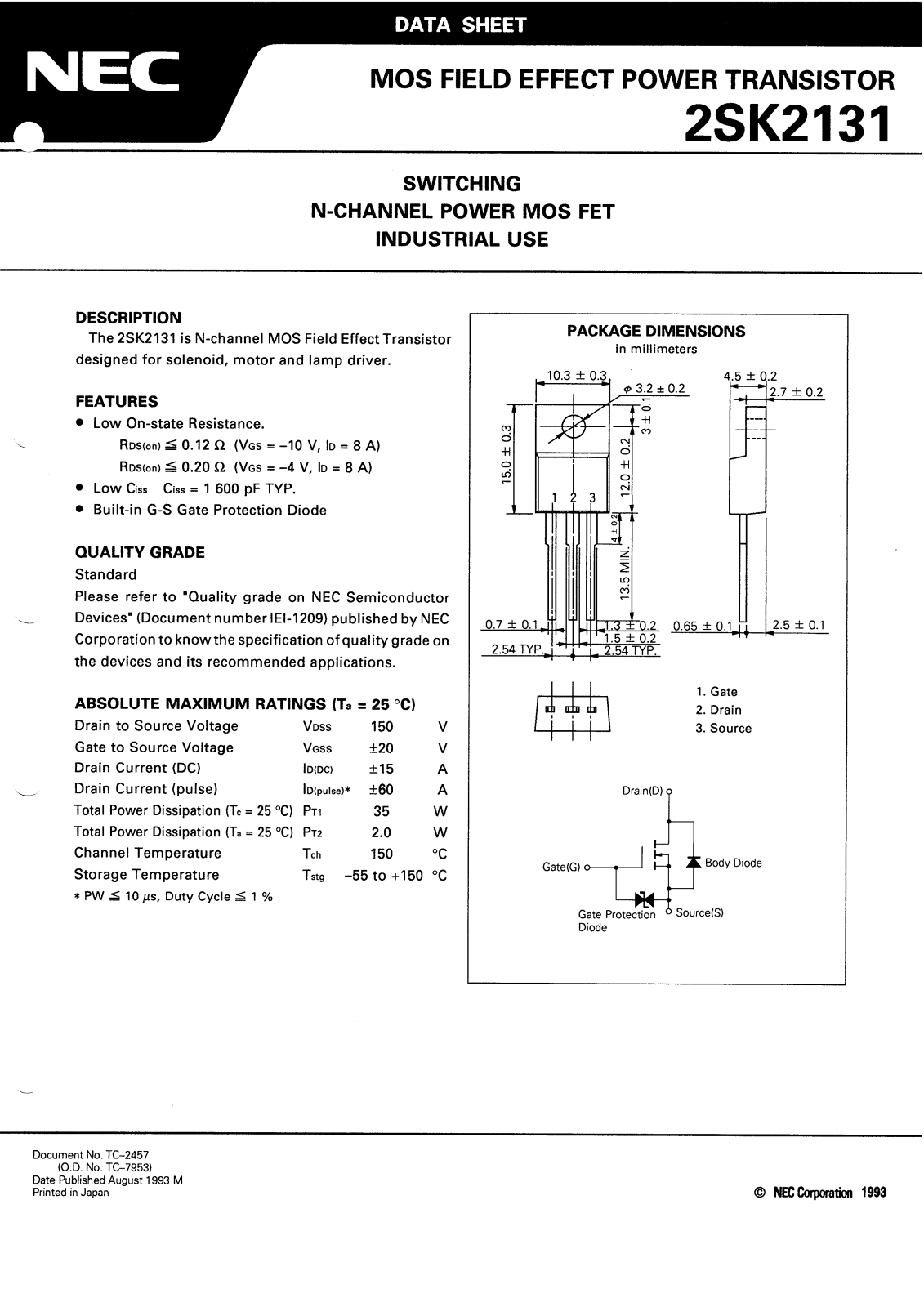 NEC 2SK2131 Datasheet