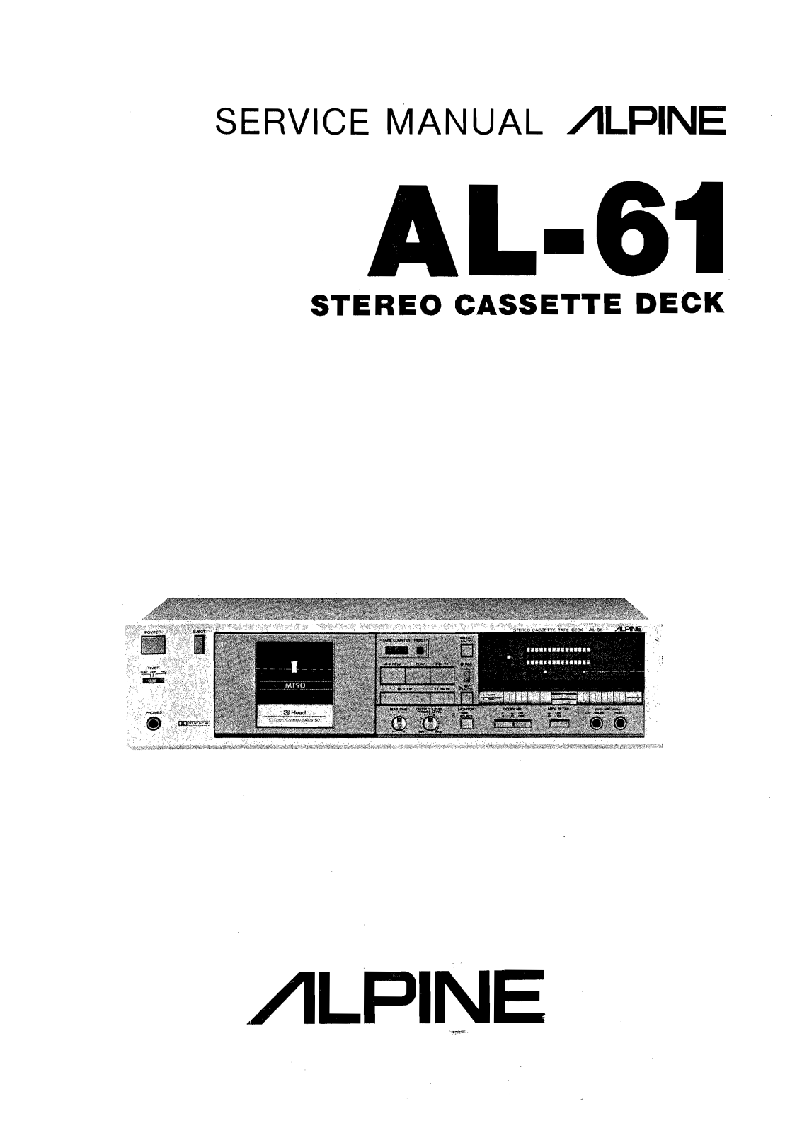 Alpine AL-61 Service Manual