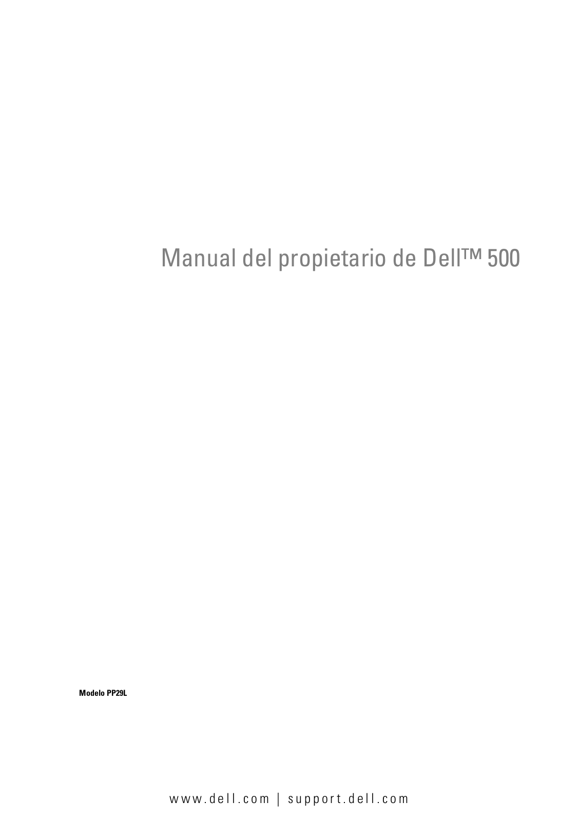 Dell Vostro 500 User Manual