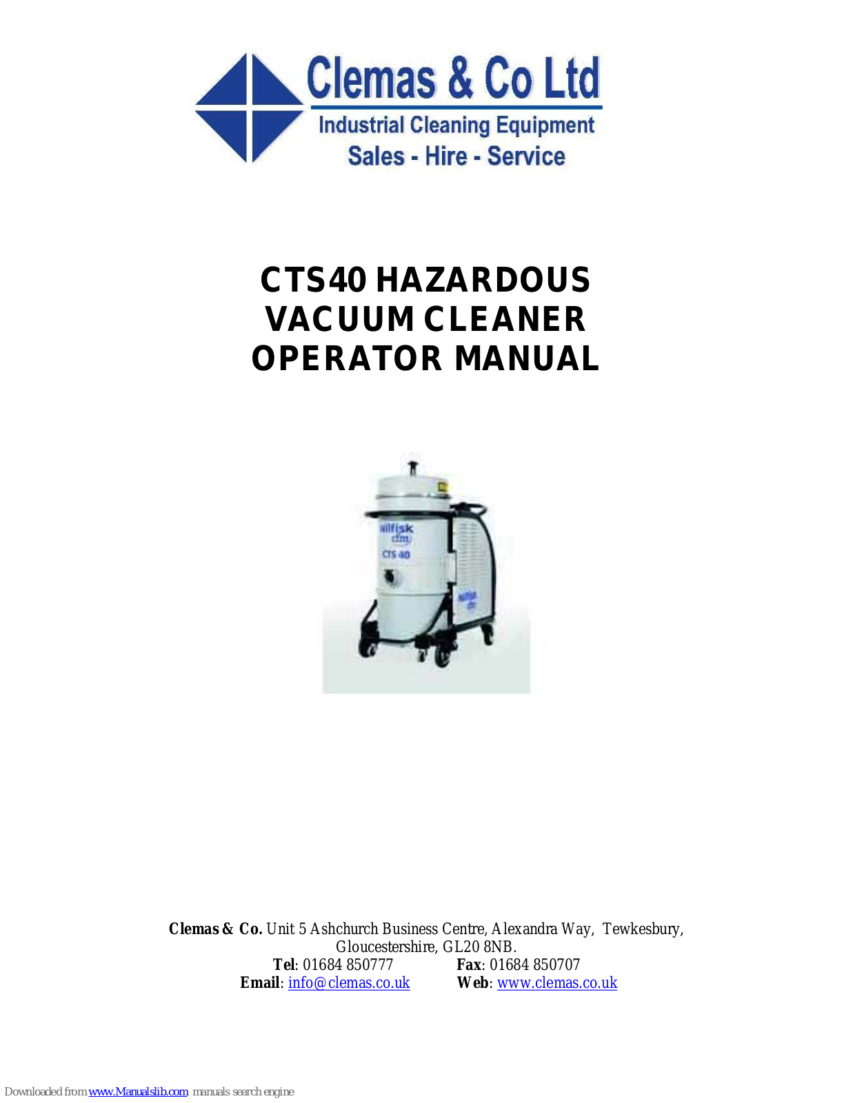 Clemas & Co CTS22, CTS22 L, CTS22 M, CTS40 H, CTS40 M Operator's Manual