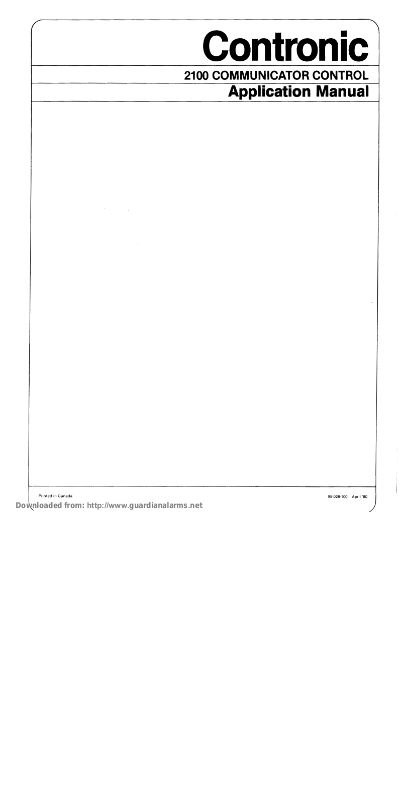 Contronic 2100 User Manual - ManualMachine.com