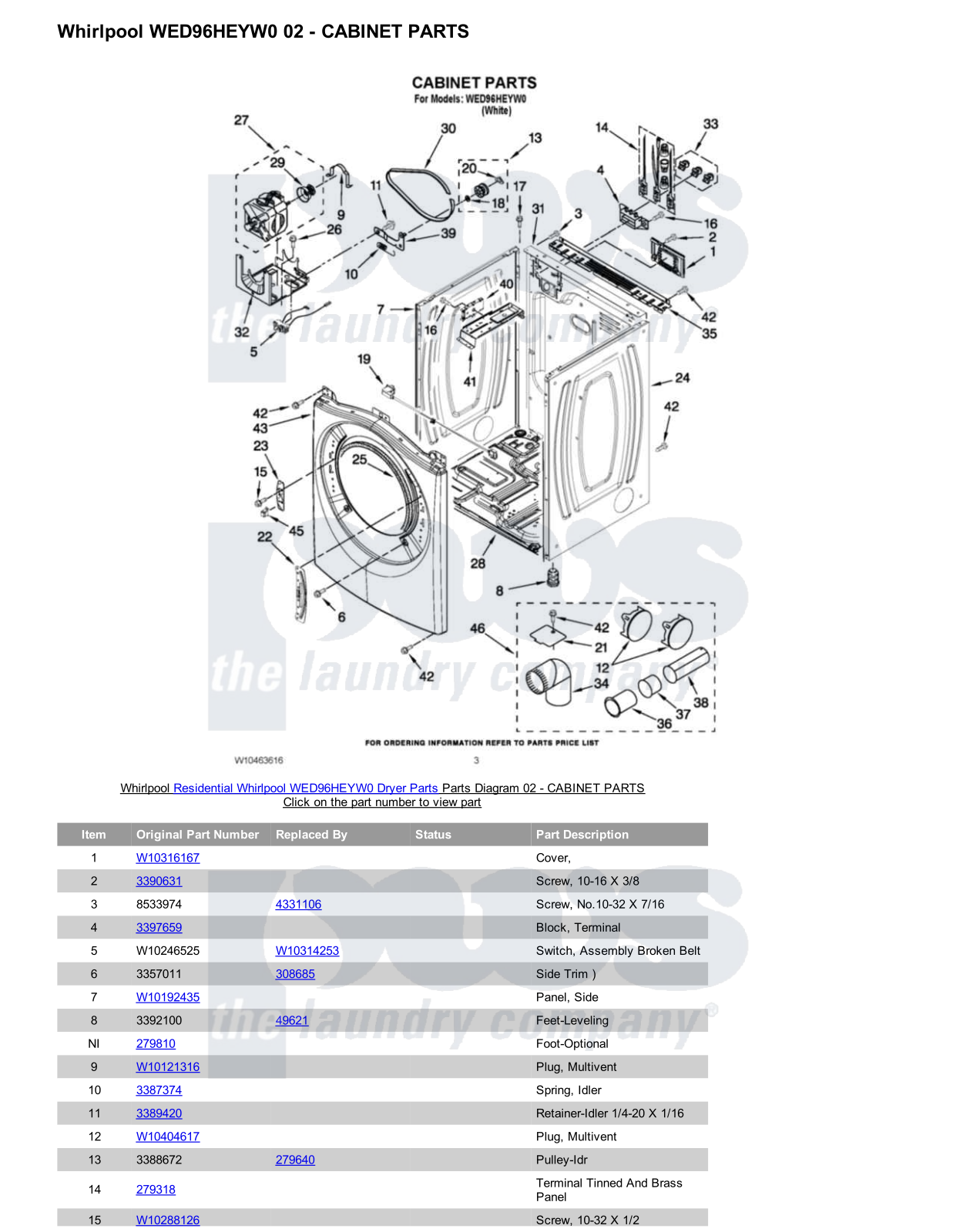 Whirlpool WED96HEYW0 Parts Diagram