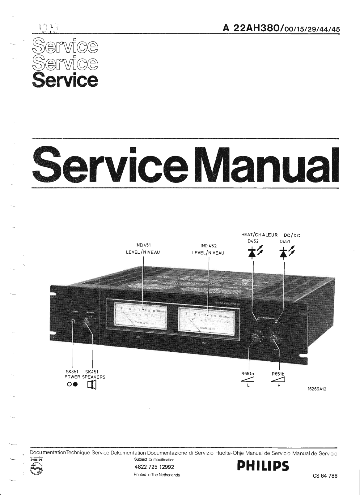 Philips 22-AH-380 Service Manual