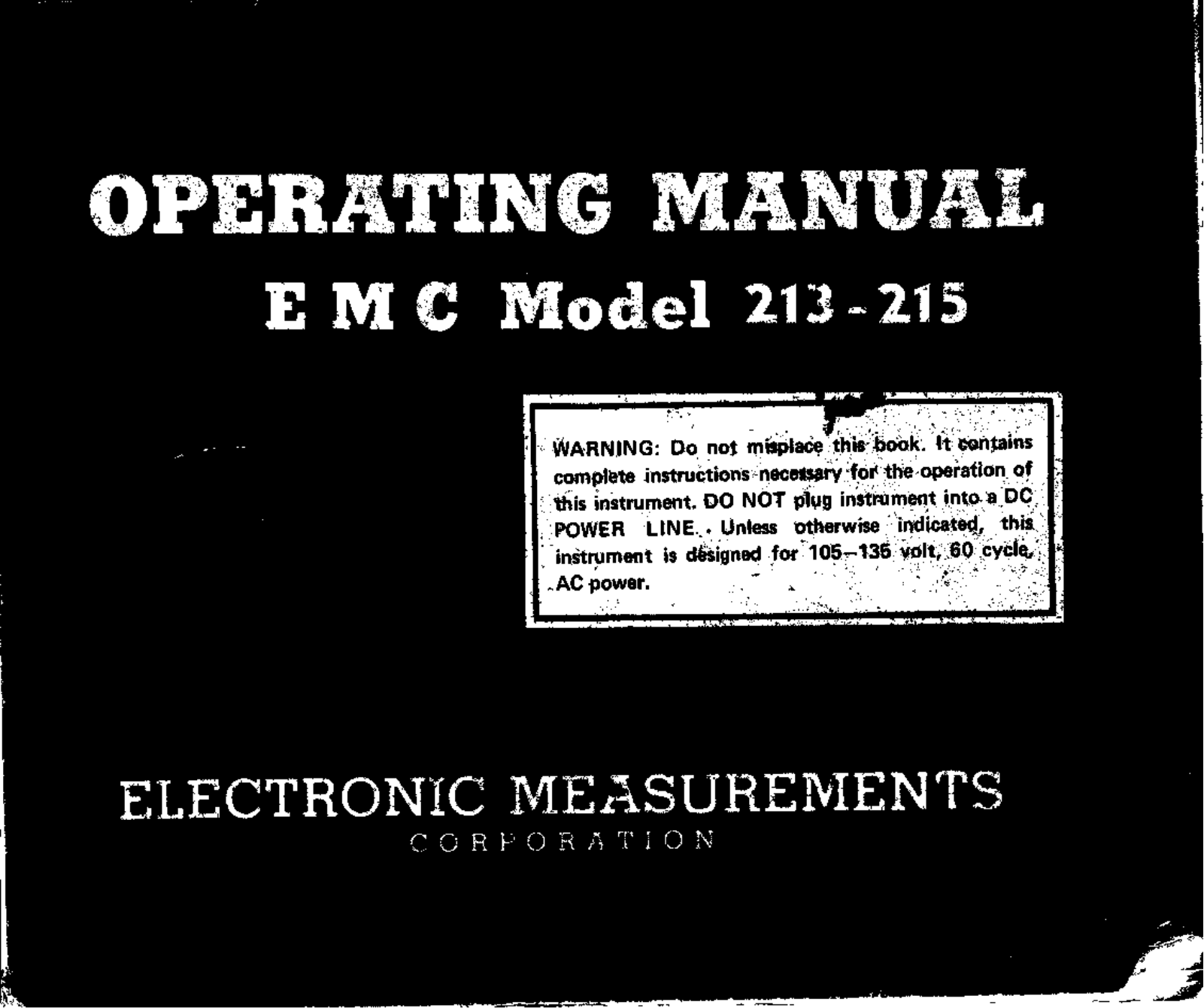 EMC 213, 215 User Manual