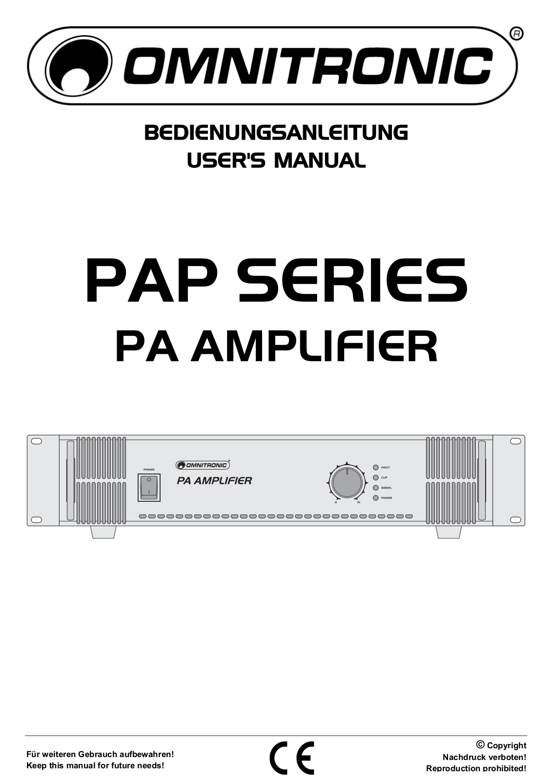 Omnitronic PAP-350, PAP-650, PAP-1000 User guide