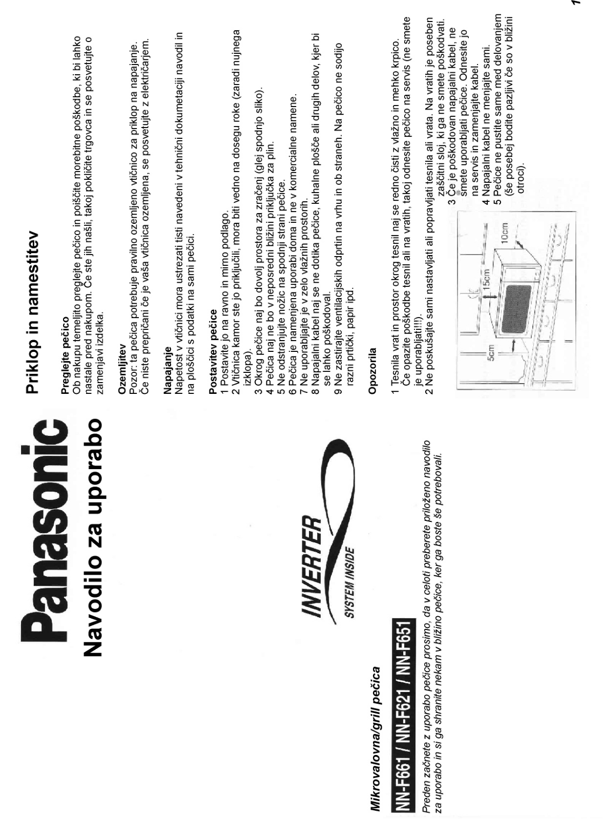 Panasonic NN-F661, NN- F621, NN- F651 User Manual