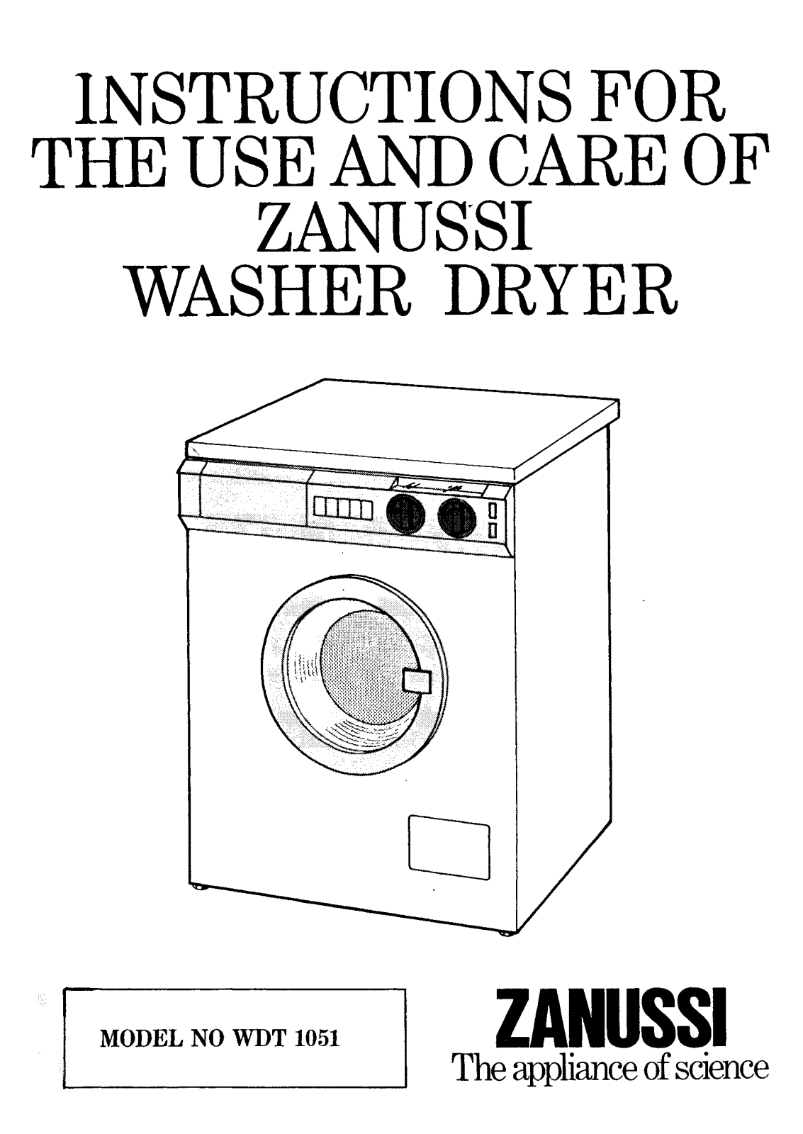 Zanussi WDT 1051 Instruction Manual