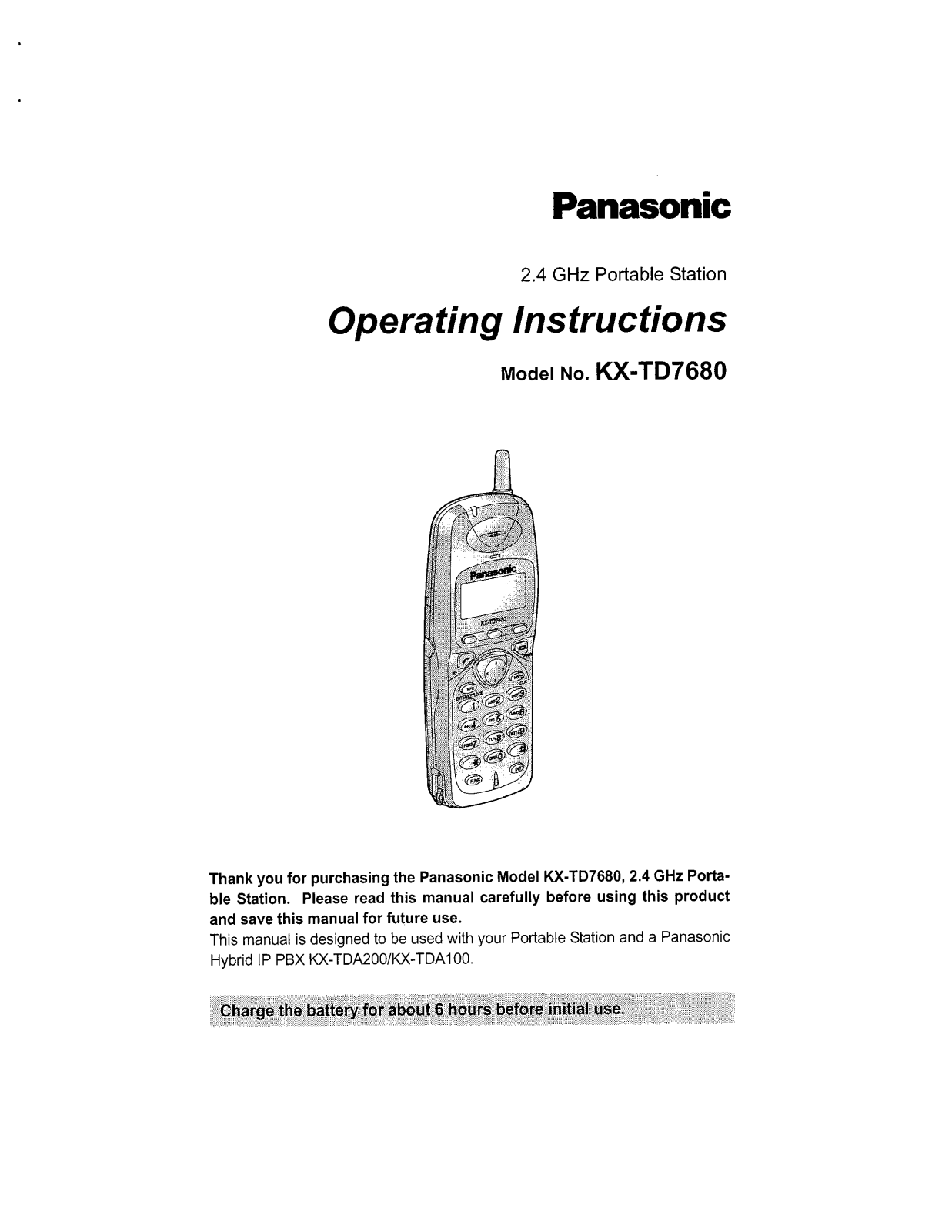 Panasonic 96NKX TD7680 Users Manual