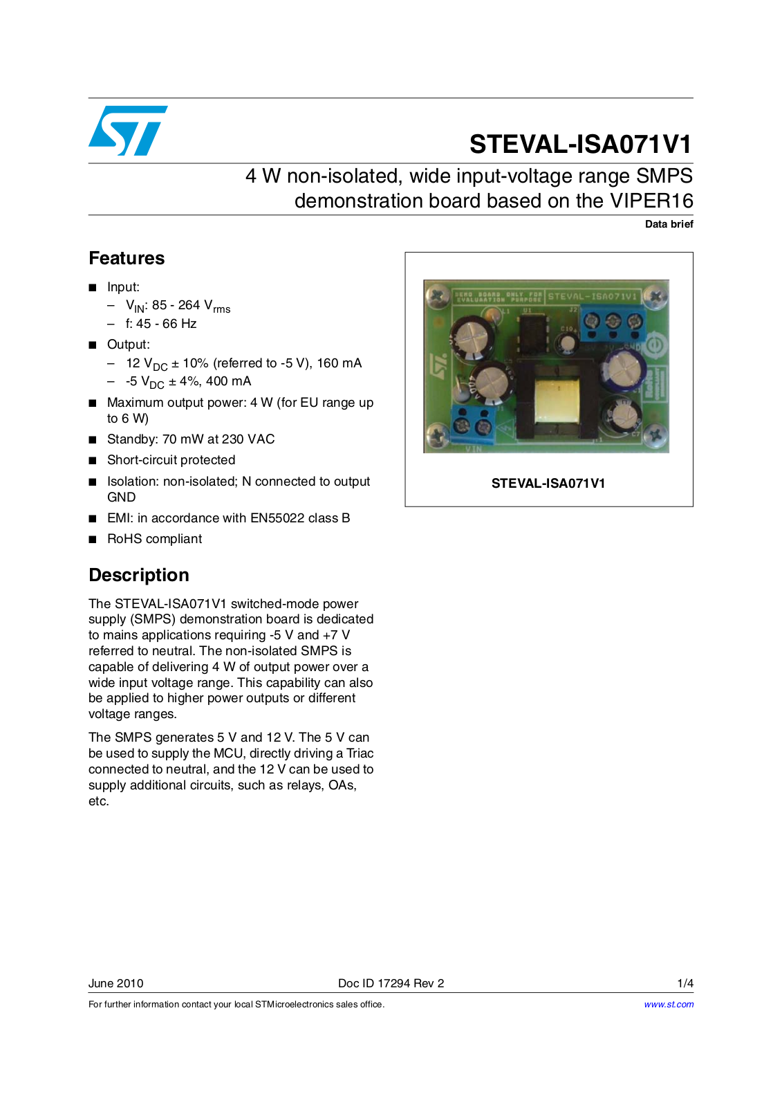 ST ISA071V1 User Manual