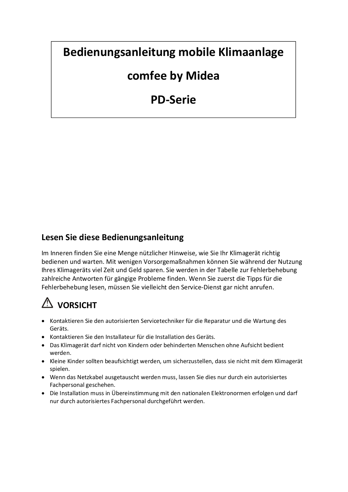 Comfee MPD1-09CRN1, MPD1-12CRN1 User Manual