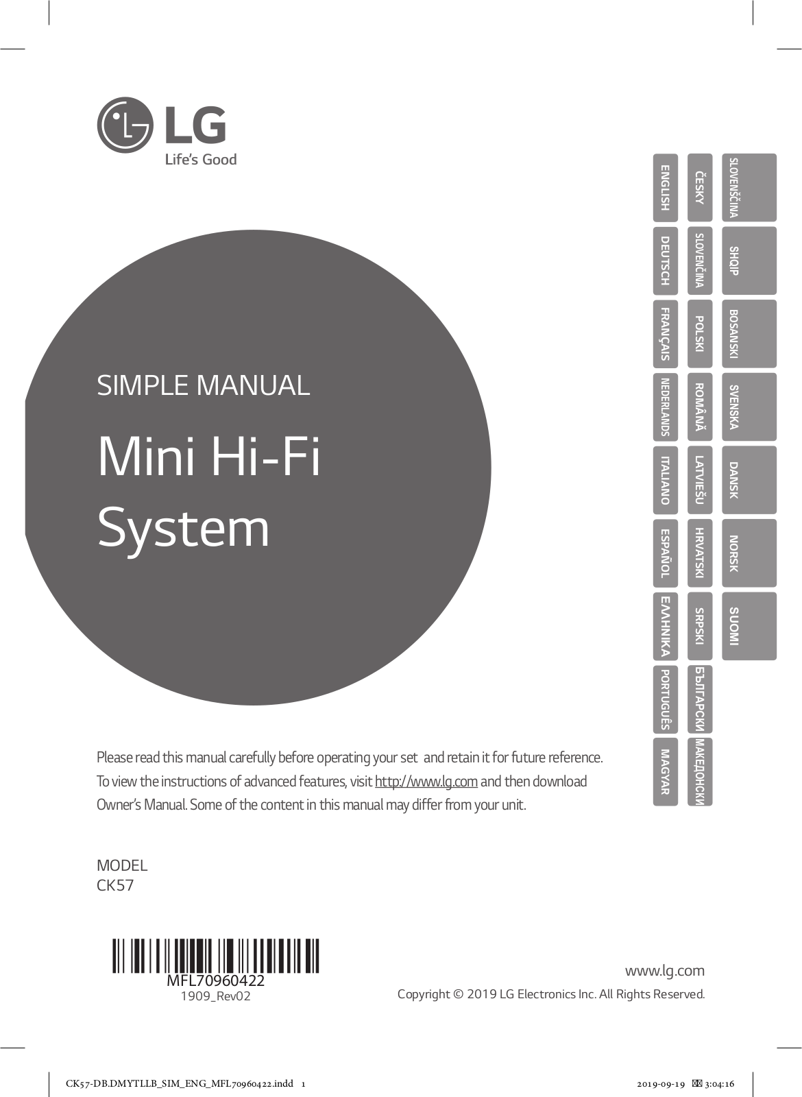 LG CK57 USER GUIDE