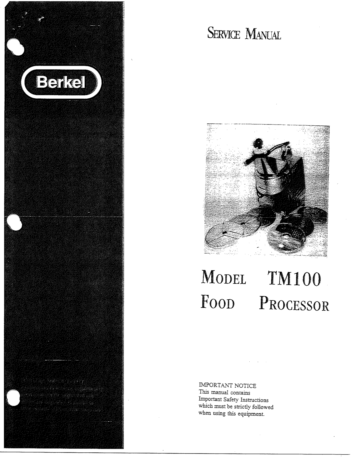 Berkel TM-100 Service Manual