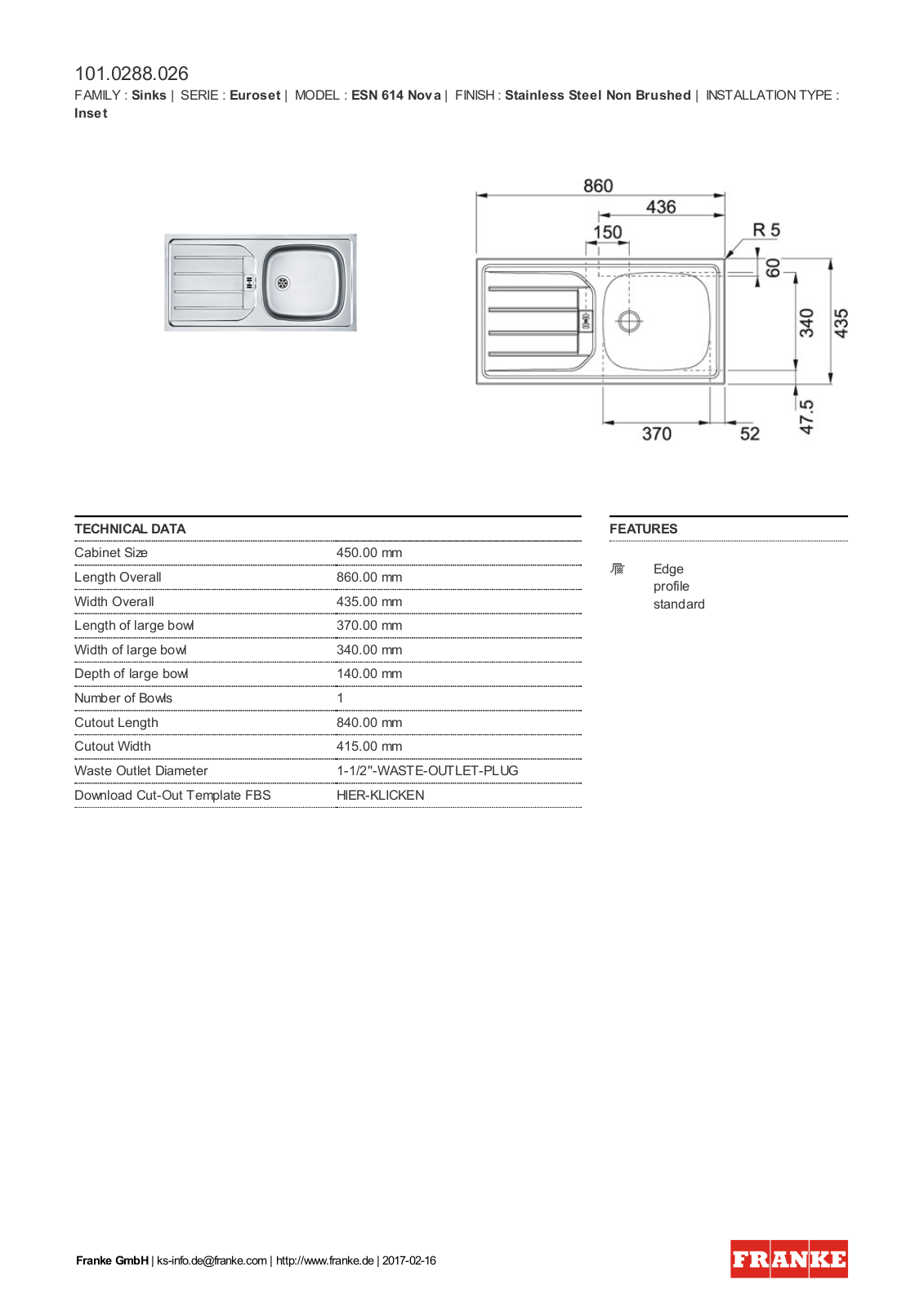 Franke 101.0288.026 Service Manual