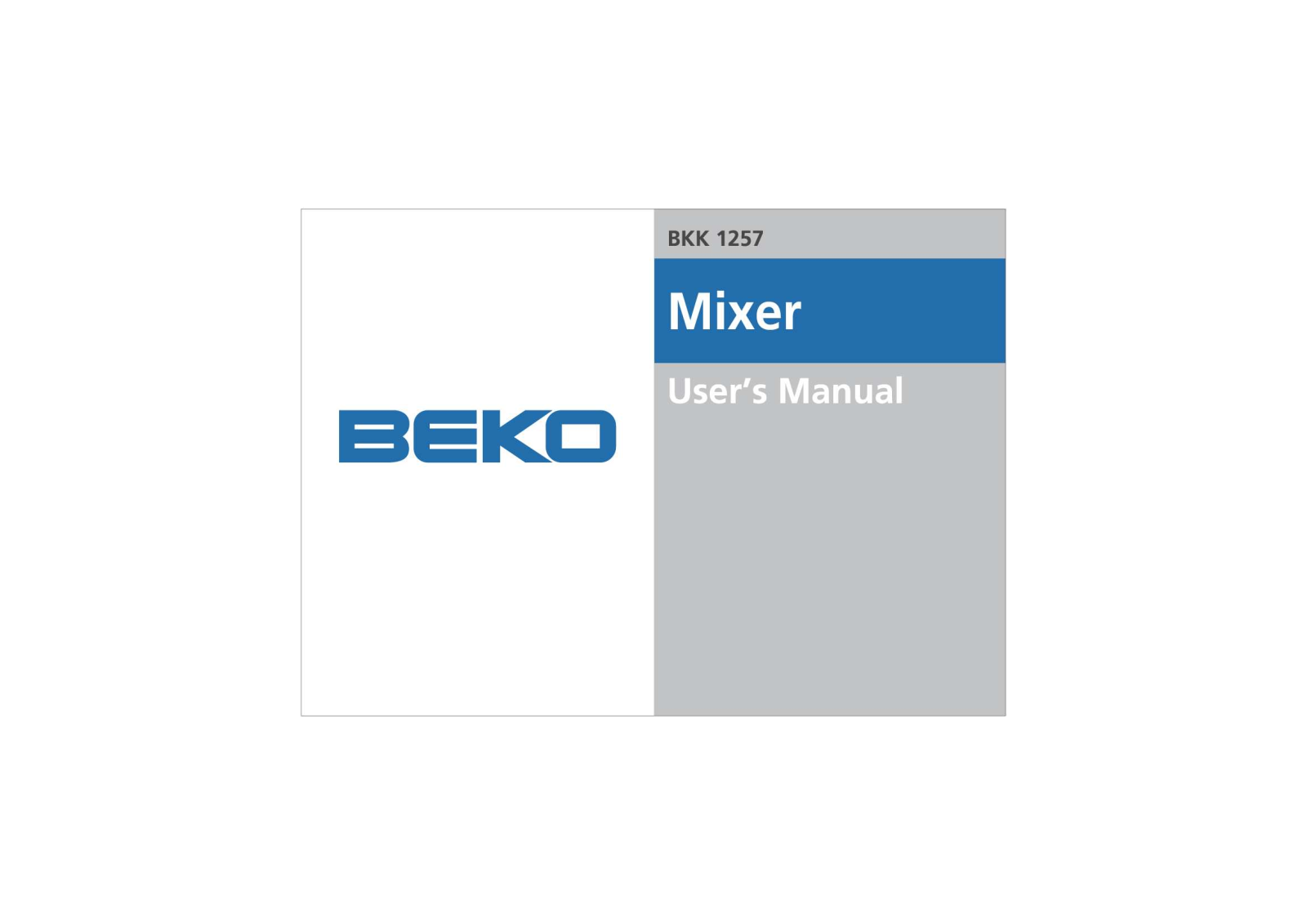 Beko BKK1257 User manual