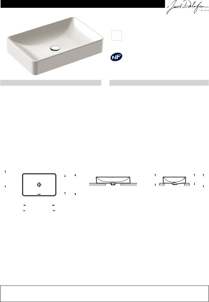 Jacob Delafon VOX EVF102-00 Datasheet