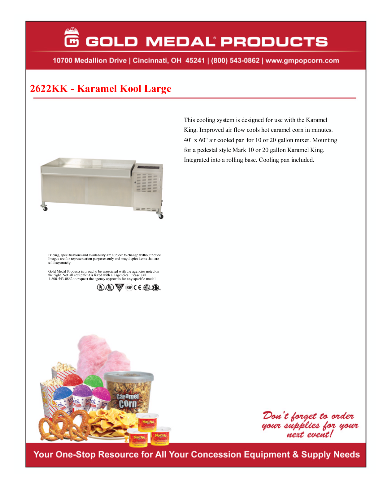 Gold Medal 2622KK User Manual