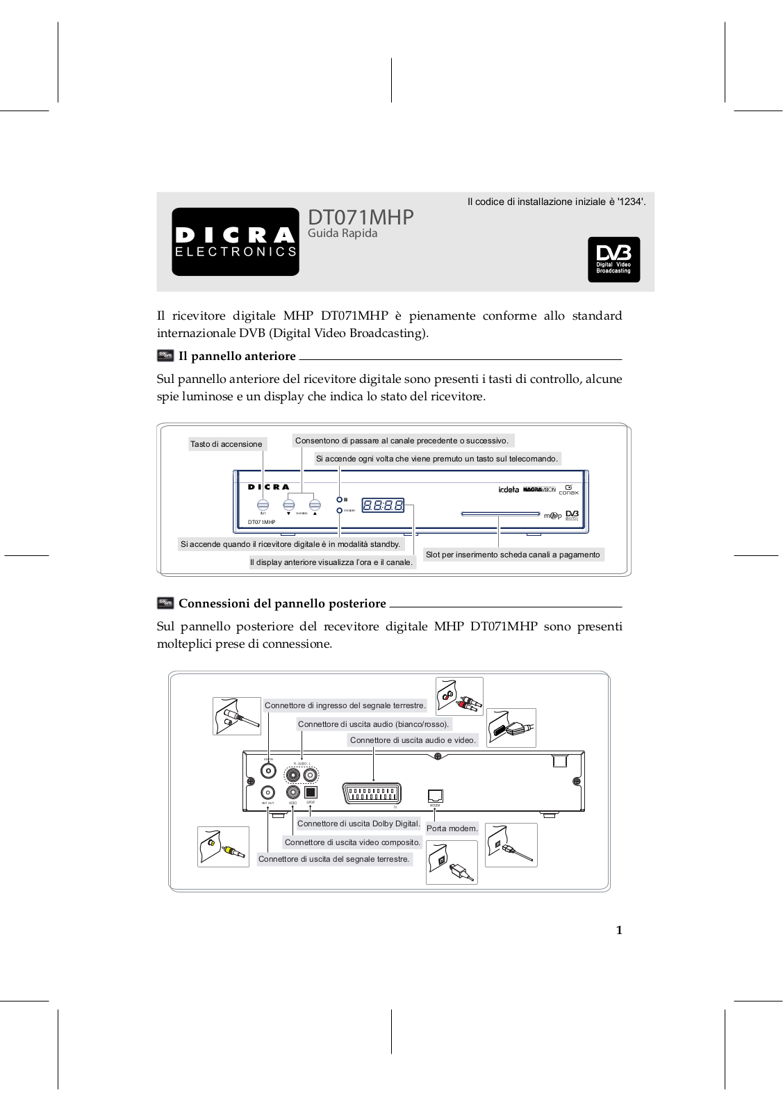 Dicra DT071MHP User Manual