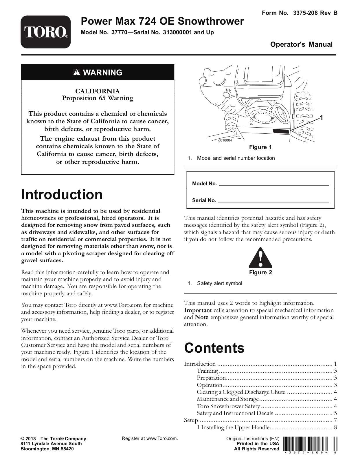 Toro 37770 Operator's Manual