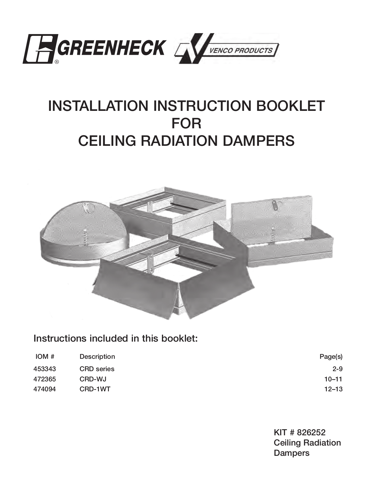 Greenheck CRD-WJ Installation  Manual