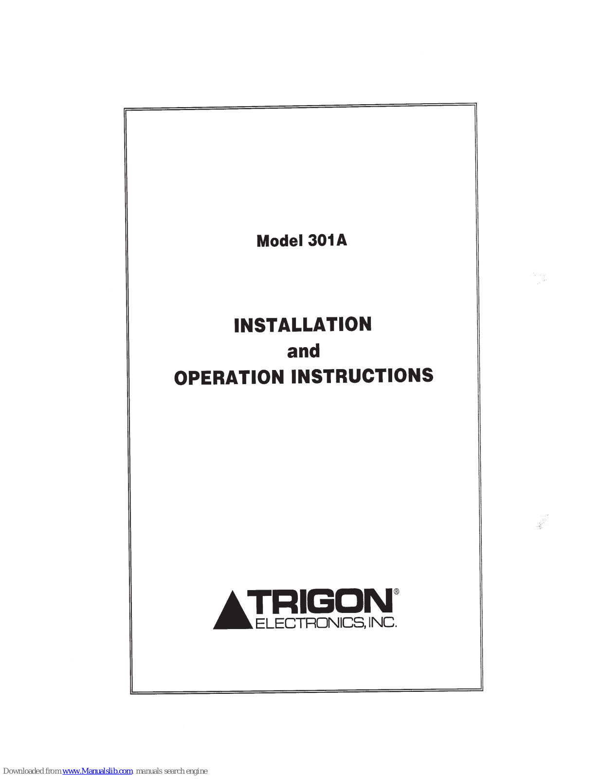 Trigon 301A Operating Instructions Manual - ManualMachine.com