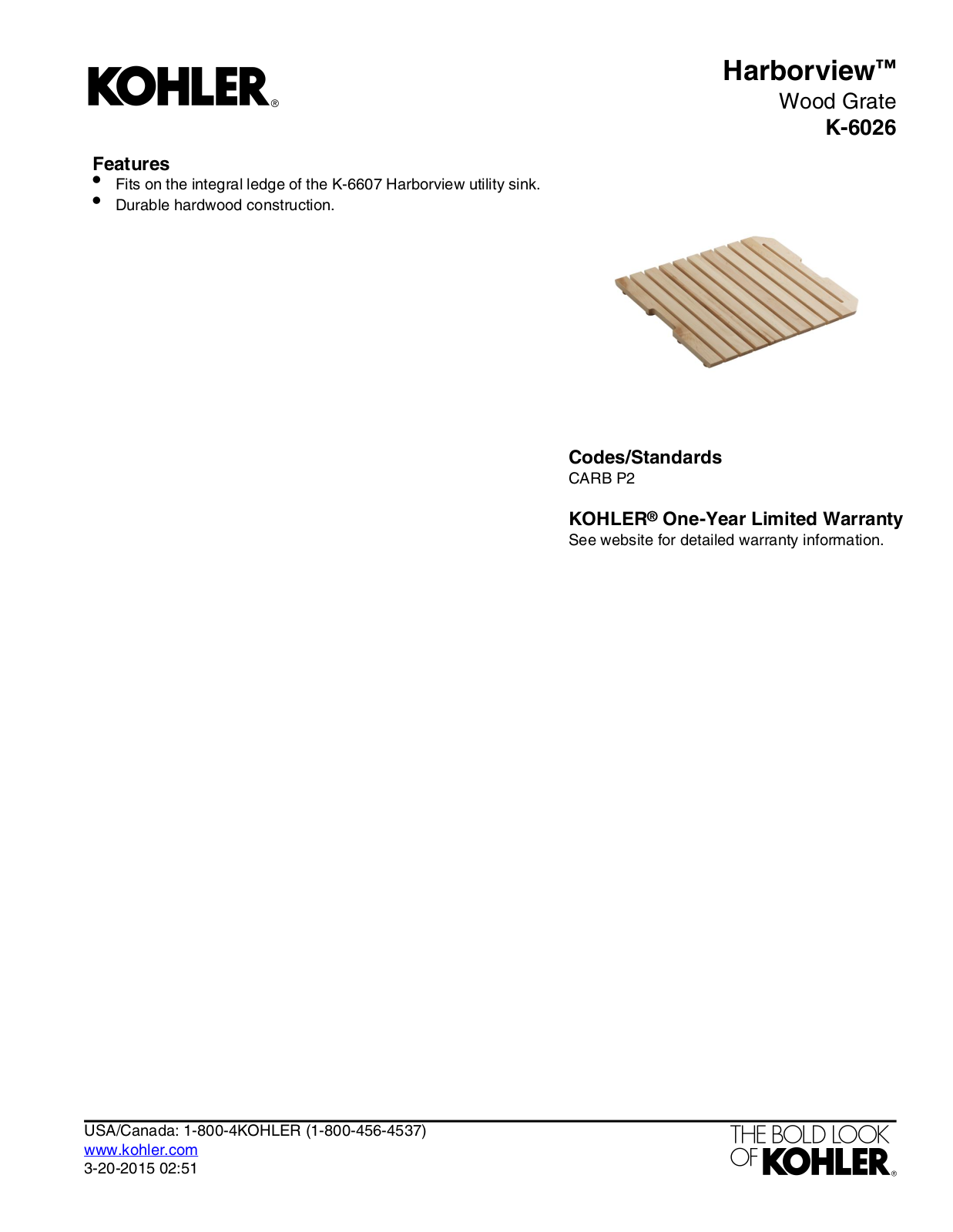 Kohler KOH4385 Specifications - ManualMachine.com