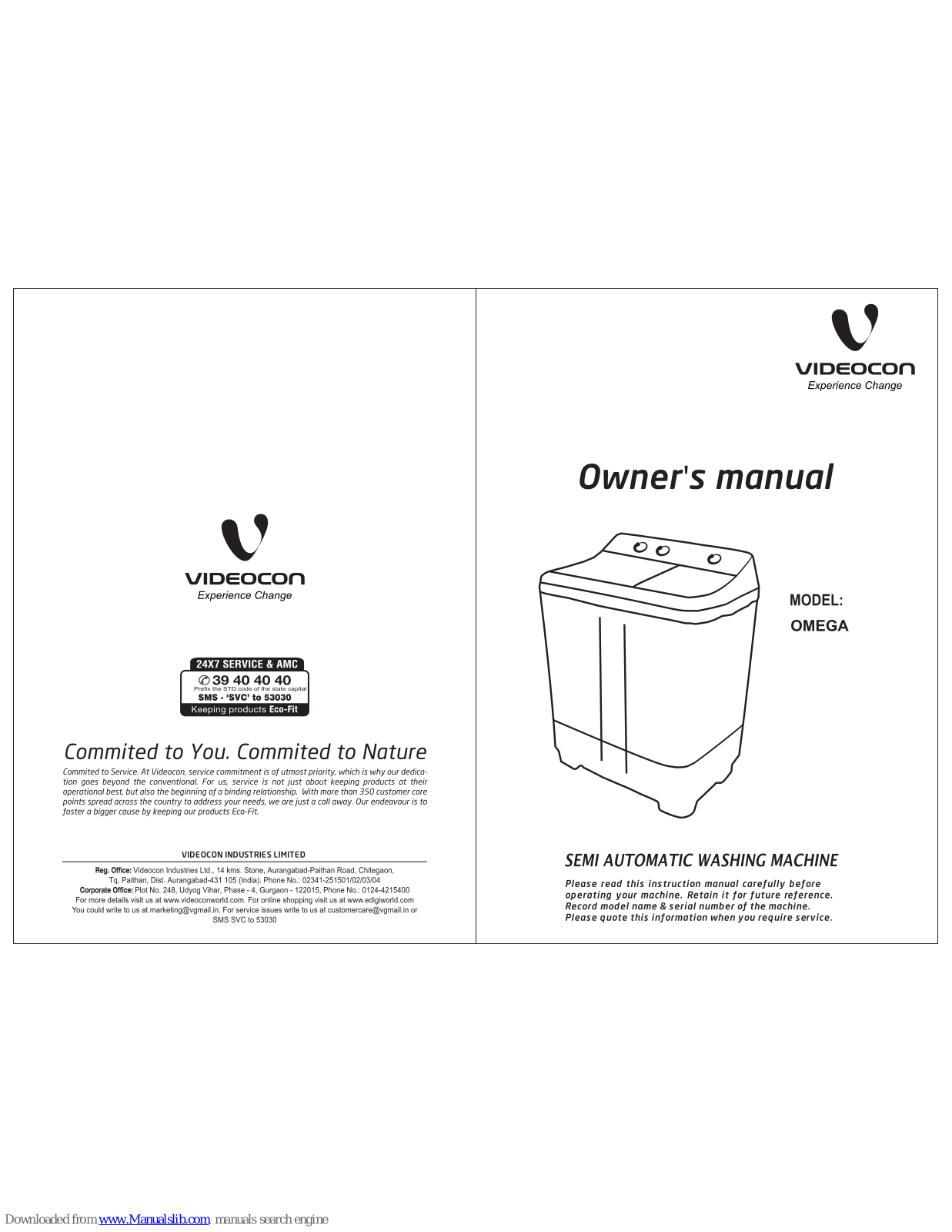 Videocon OMEGA Owner's Manual