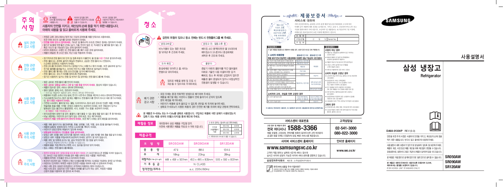 Samsung SR120AW, SR050AW, SR090AW User Manual