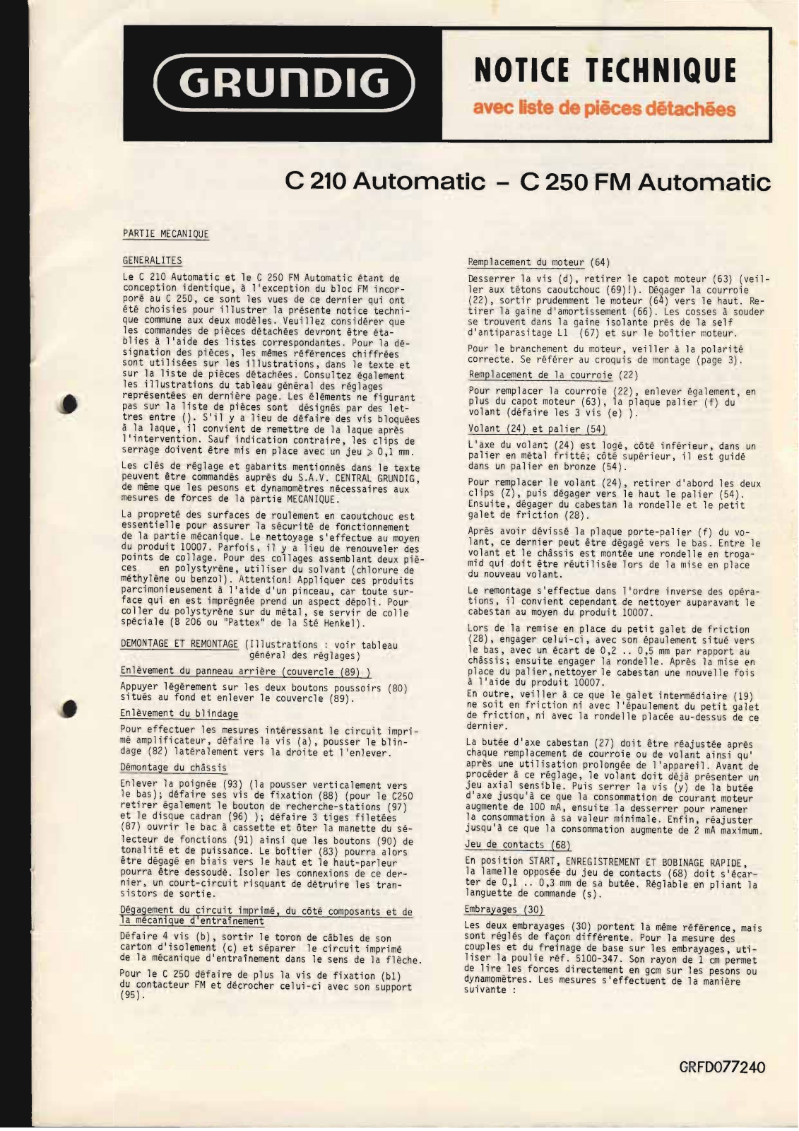 Grundig C-210-AUTOMATIC Service Manual