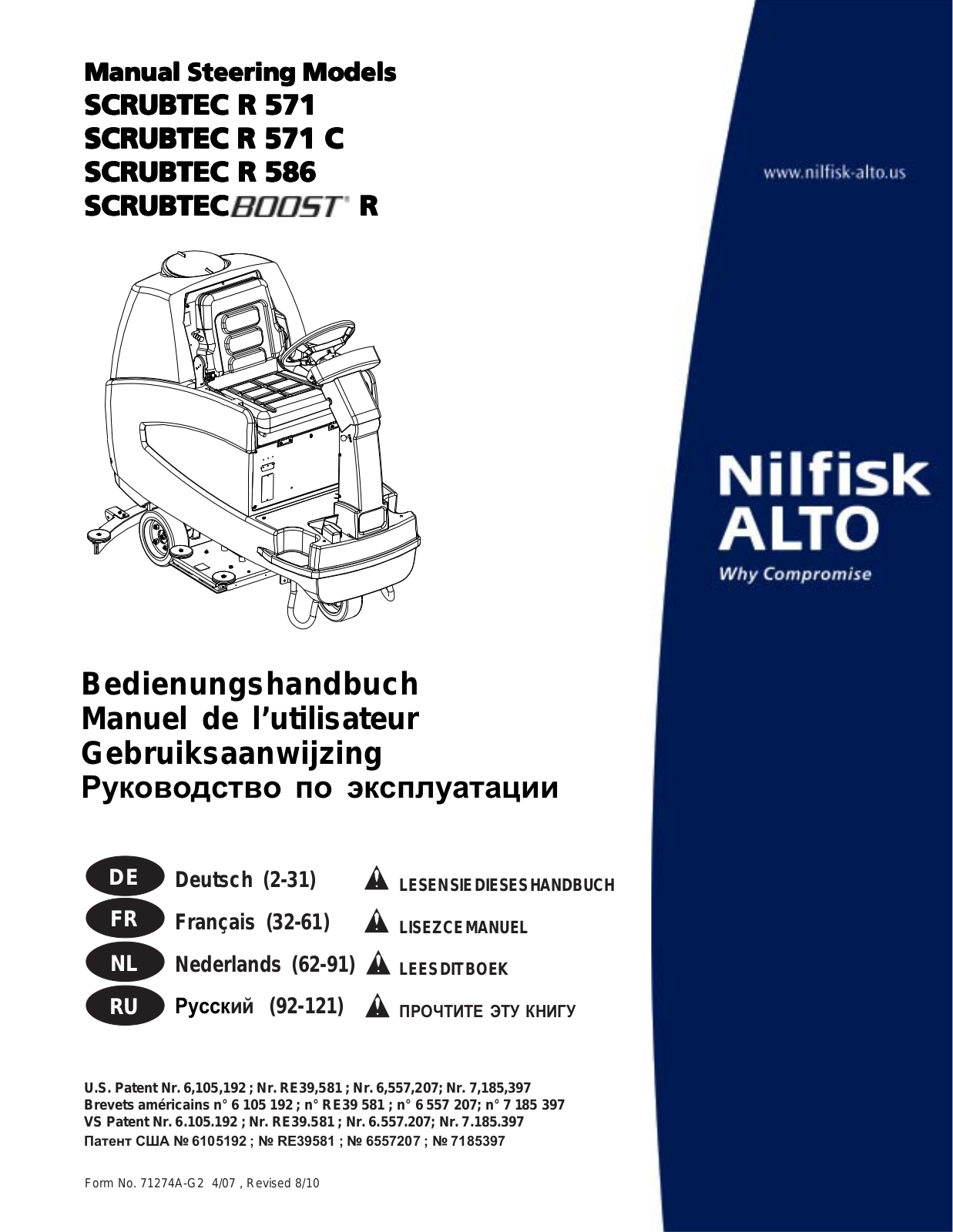 NILFISK SCRUBTEC BOOST R User Manual