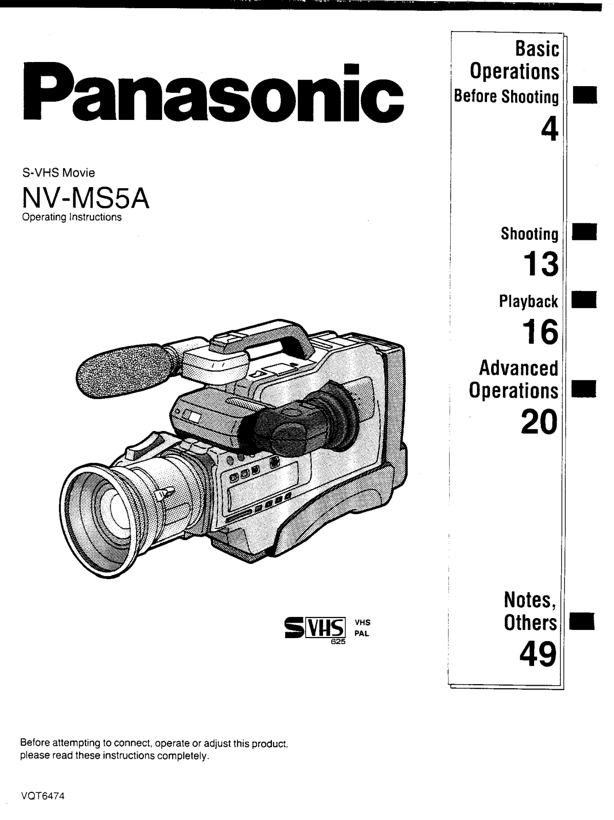 Panasonic NV-MS5A User Manual