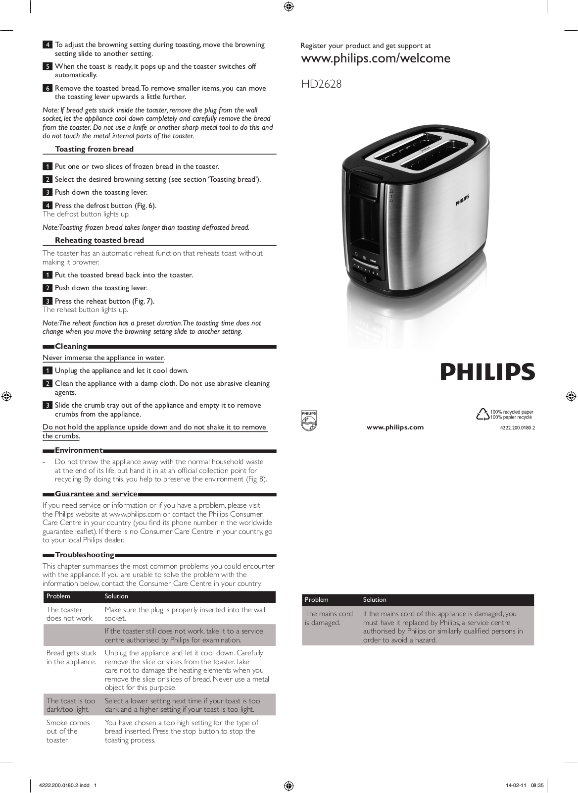 Philips HD2628 User Manual