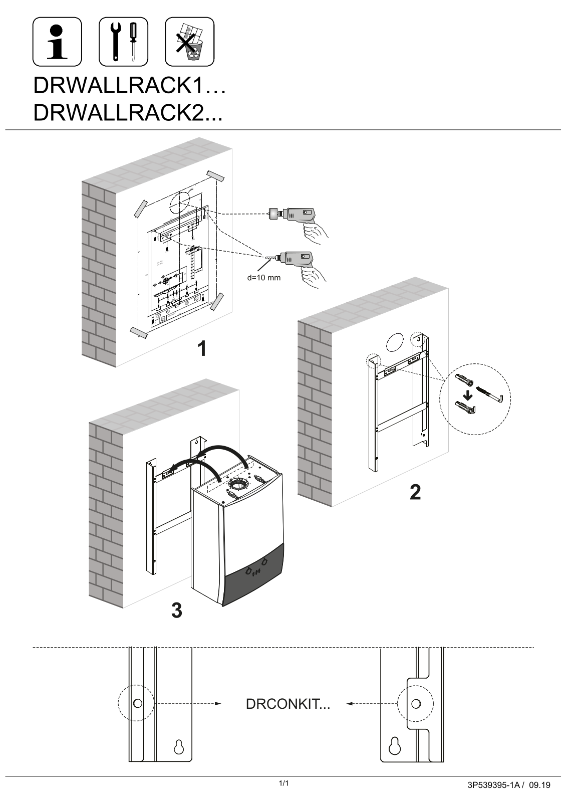 Daikin DRWALLRACK2AA Installation manuals